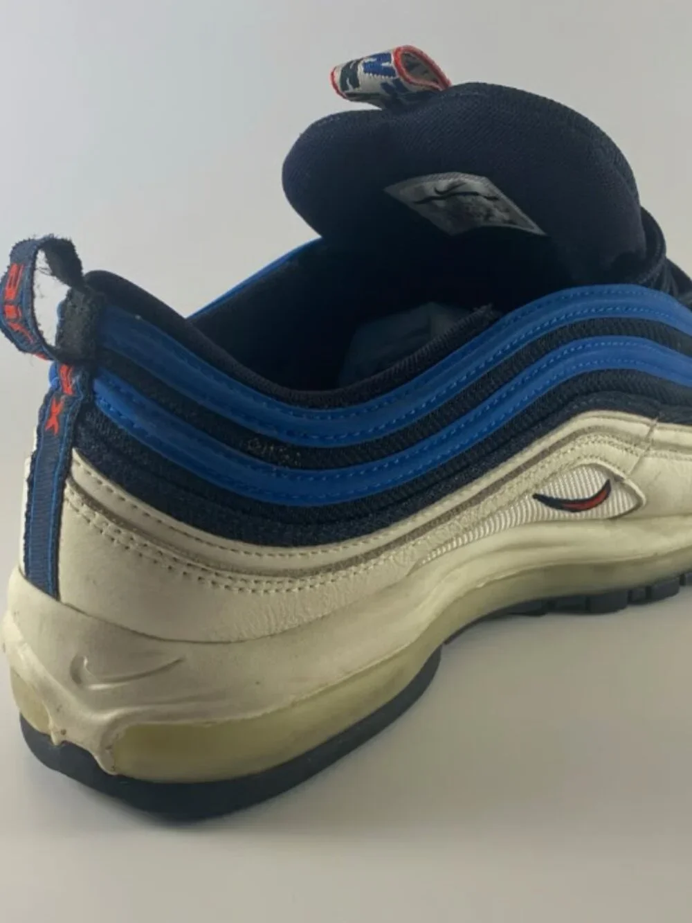Nike Air Max 97 SE Blue Nebula Pull Tab Obsidian White Men’s Size 12(AQ4126-400)